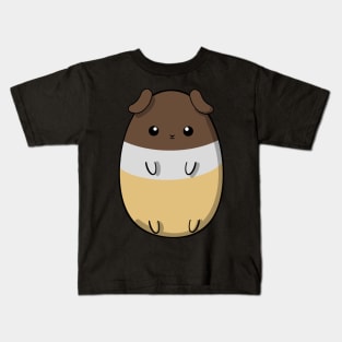 Cute guinea pig with tri-colour fur, brown, cream, white, kawaii guinea pig, guinea pig, Kids T-Shirt